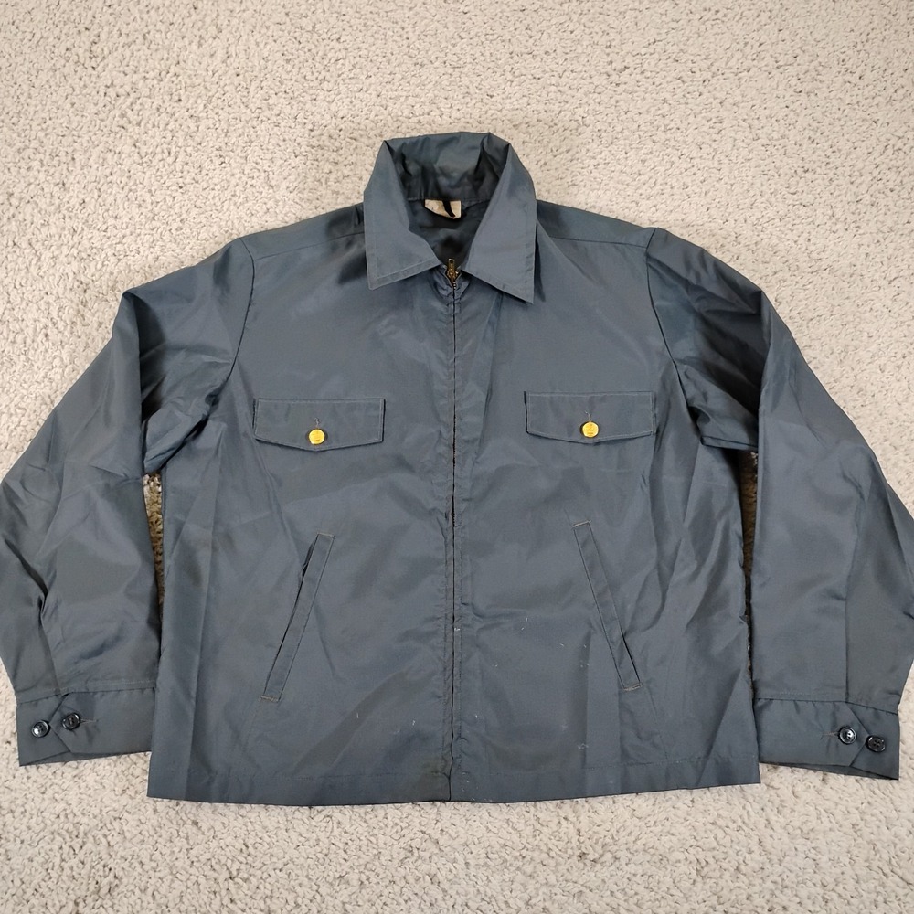 Vintage US Post Office Letter Carrier Jacket Boxy Talon Mens L Gold Button 60s